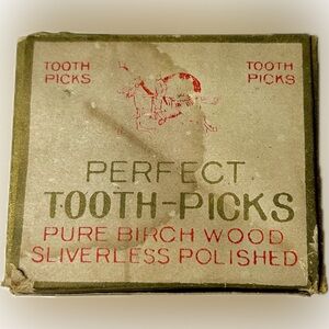 Vintage Perfect Tooth Picks Pure Birchwood Sliverless Polished Complete Japan